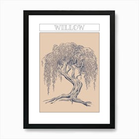 Willow Tree Minimalistic Drawing 2 Poster Art Print