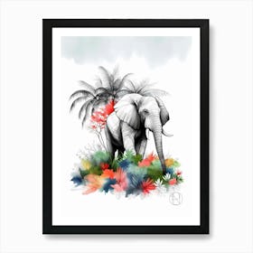 Elephant's Eden 1 Art Print