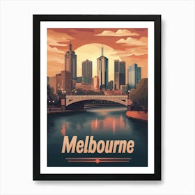 Aihrgdesign A Retro Travel Poster For Melbourne Featuring The 87db6ec1 22e8 49a5 882f Bc5179939180 2 Art Print