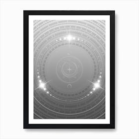 Geometric Glyph in White and Silver with Sparkle Array n.0265 Art Print