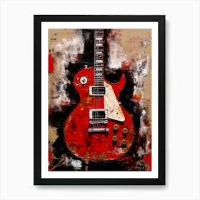Guitar Oil Painting Art Print