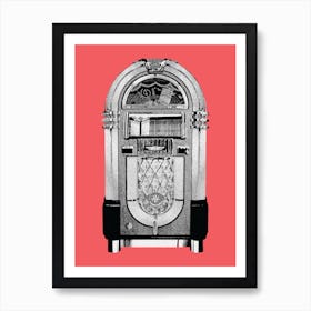 Jukebox - Vintage - Art Print - Music - Retro - Pink Art Print