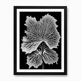 Malva Leaf Linocut 1 Art Print