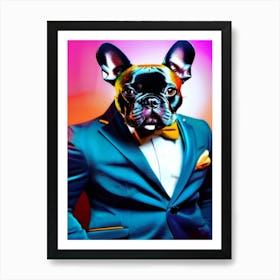 French Bulldog In A Suit Art Print