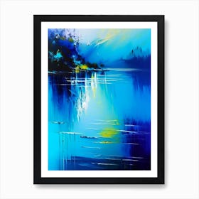 Blue Lake Landscapes Waterscape Bright Abstract 2 Art Print