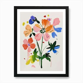 Painted Florals Geranium 1 Art Print