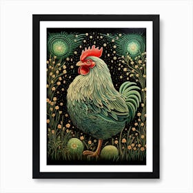 Ohara Koson Inspired Bird Painting Chicken 5 Art Print
