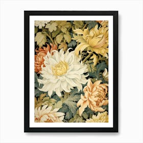 Wallpaper Chrysanthemums Art Print