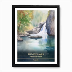 Plitvice Lakes National Park Croatia Watercolour 1 Art Print