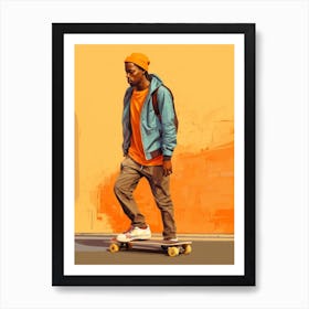 Skateboarding In Cape Town, South Africa Drawing 2 Art Print