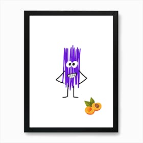 Purple Apricot.A work of art. Children's rooms. Nursery. A simple, expressive and educational artistic style. Art Print