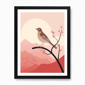 Minimalist Hermit Thrush 4 Illustration Art Print