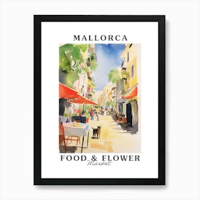 Food Market With Cats In Mallorca 3 Poster Art Print