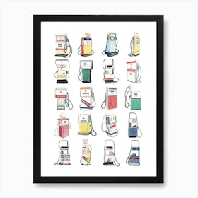 Petrol Pumps Art Print