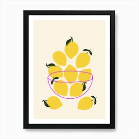 Lemons In A Bowl Art Print
