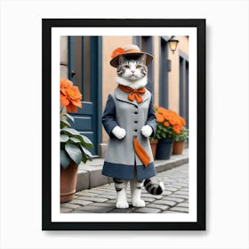 Cat In Hat Art Print