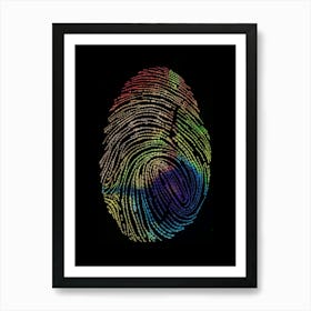 Fingerprint Print typography Ram name chanting repetition Art Print