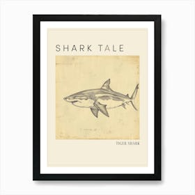 Tiger Shark Vintage Illustration 1 Poster Art Print