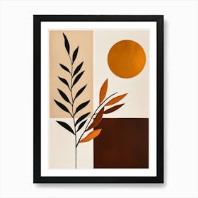 Abstract Leaf And Sun Art Print