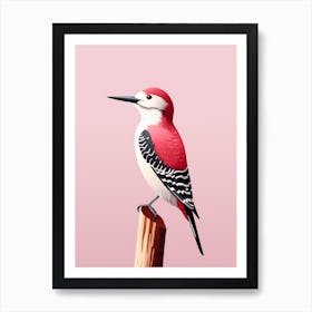 Minimalist Woodpecker 3 Illustration Art Print