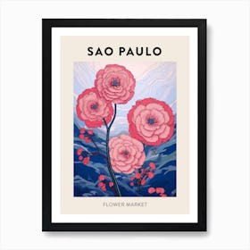 Sao Paulo Brazil Botanical Flower Market Poster Art Print