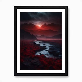 Red Landscape Print Art Print