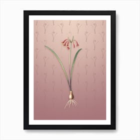Vintage Brandlelie Botanical on Dusty Pink Pattern Art Print