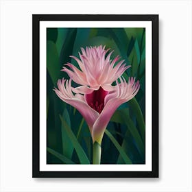 Pink Flamingo Flower Art Print