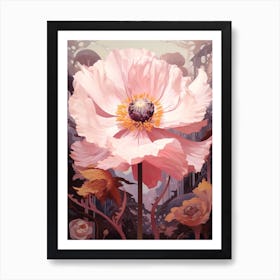 Floral Illustration Poppy 4 Art Print