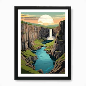 Palouse Falls State Park Retro Park 15 Art Print