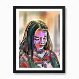Portrait Girl Colourful Art Print