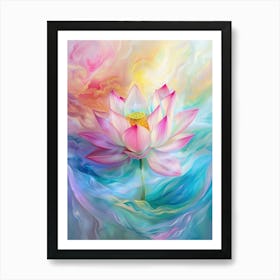 lotus flower swirling colors of light 8 Art Print