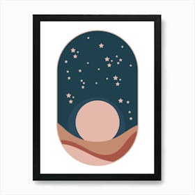 Moon And Stars.Wall prints. 3 Art Print