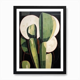 Modern Abstract Cactus Painting Ferocactus Cactus 1 Art Print