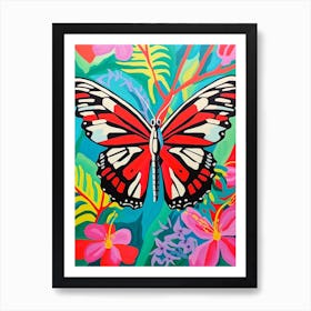 Pop Art Zebra Longwing Butterfly  2 Art Print