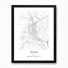 Veroia,Greece Minimalist Map Art Print