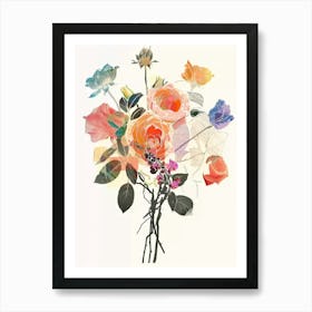 Rose 3 Collage Flower Bouquet Art Print