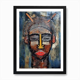 Tribal Treasures: Artistic Echoes from African Masks Art Print