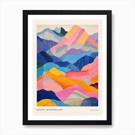 Mount Washington United States 5 Colourful Mountain Illustration Poster Art Print