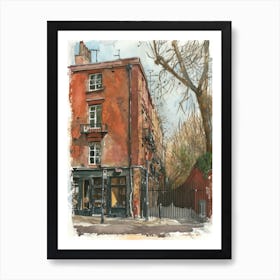 Islington London Borough   Street Watercolour 2 Art Print