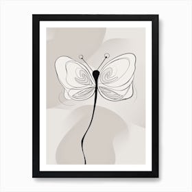 Butterfly Line Art Abstract 6 Art Print