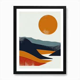 Sunset In The Norway Mountains, Scandinavian Simplicity Art Print