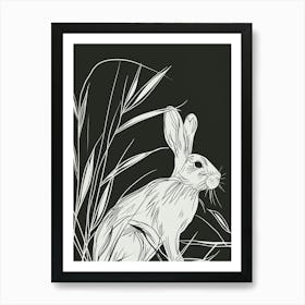 Florida White Rabbit Minimalist Illustration 2 Art Print