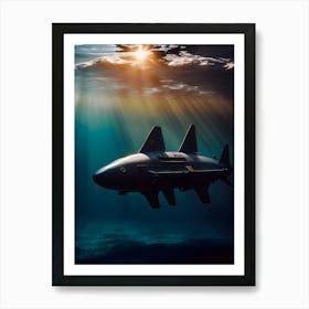 Submarine In The Ocean -Reimagined 4 Art Print