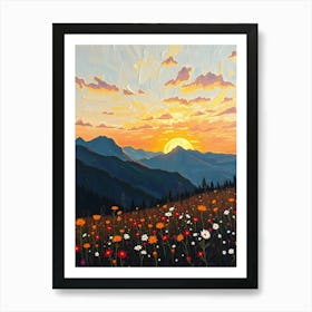 Sunset In The Mountains 37 Art Print