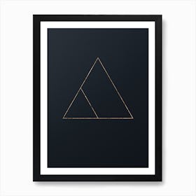 Abstract Geometric Gold Glyph on Dark Teal n.0202 Art Print