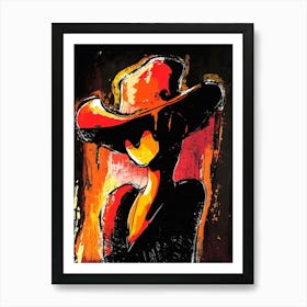 Cowgirl In Hat Affiche