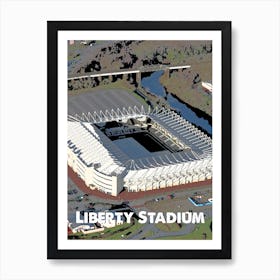 Liberty Stadium, Swansea, Stadium, Football, Art, Soccer, Wall Print, Art Print Art Print