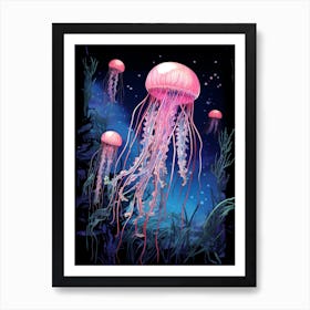 Box Jellyfish Pencil Drawing 2 Art Print