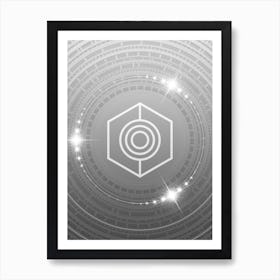 Geometric Glyph in White and Silver with Sparkle Array n.0318 Art Print